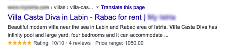 Ratin snippet-i prikazuju ocene korisnika na SERP-u